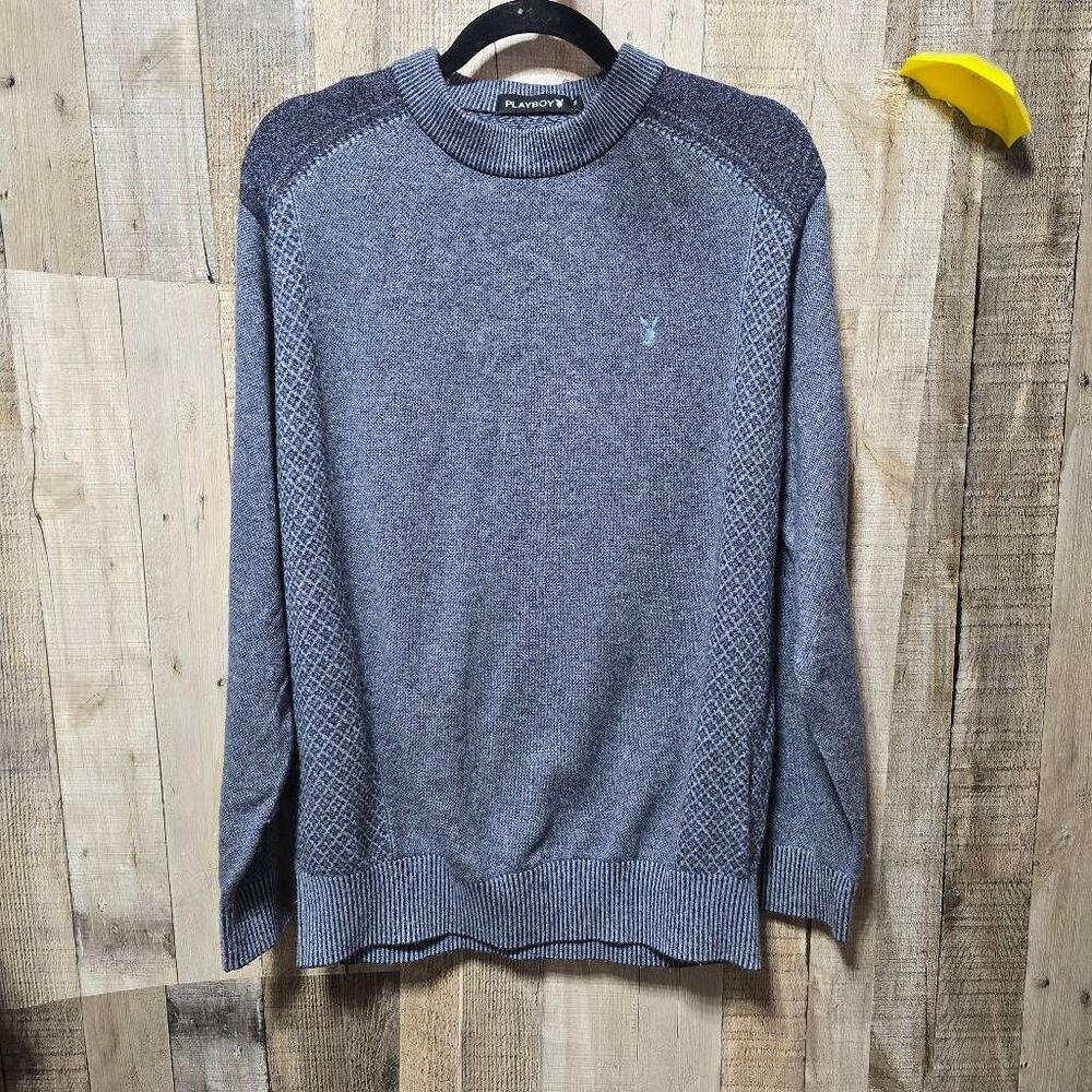 Playboy Japan Exclusive Blue Knit Sweater Medium Unisex RARE Streetwear Trendy